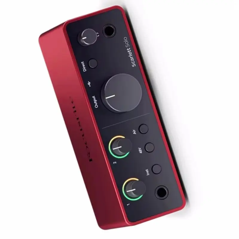 Аудиоинтерфейс USB для гитариста, вокаласта, высококачественная студийная запись, Focusrite Scarlett Solo, 4-е поколение Аудиоинтерфейс USB для гитариста, вокаласта, высококачественная студийная запись, Focusrite Scarlett Solo, 4-е поколение