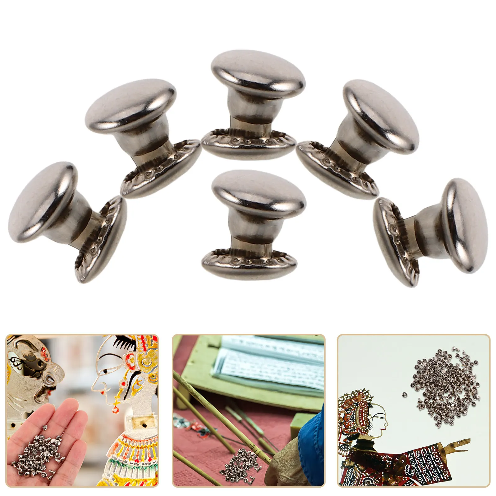 

100 шт. серебристых комбинированных шарнирных соединителей для теневых кукол, для наборов для изготовления кукол своими руками, декоративных элементов и поделок