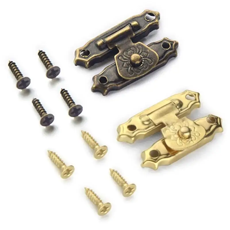 Decorative Hasp Clasp Fastener Hardware for Wood Storage Box Repair Use 10pcs D2RD