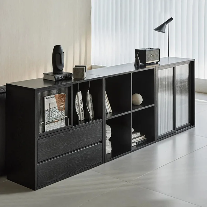 モダンなシンプル無垢材ダイニングサイドキャビネット、小さなアパートのリビングルーム用収納ロッカー