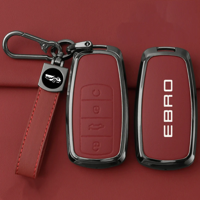 Capa de Chave de Carro em Metal e Couro para Chery EBRO S400 S700 S800 Jaecoo J7 7 Phev 2025 Omoda 5 9 C5 Premium 2026 Acessórios