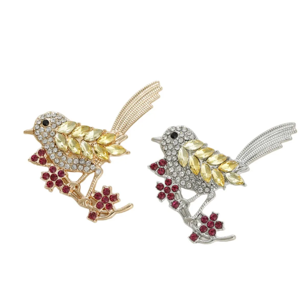Cute Crow Bird Pin Brooch Colorful Anti-Light High-End Feeling Personalized Suit Decorations Fashionable Zinc Alloy Animal Sh...