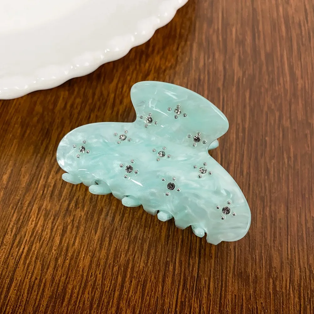

Rhinestone Transparent Acetate Hair Claw Hair Clip Shark Clip Acetic Acid Shark Clip Headwear Butterfly Rhinestone Hair Claw