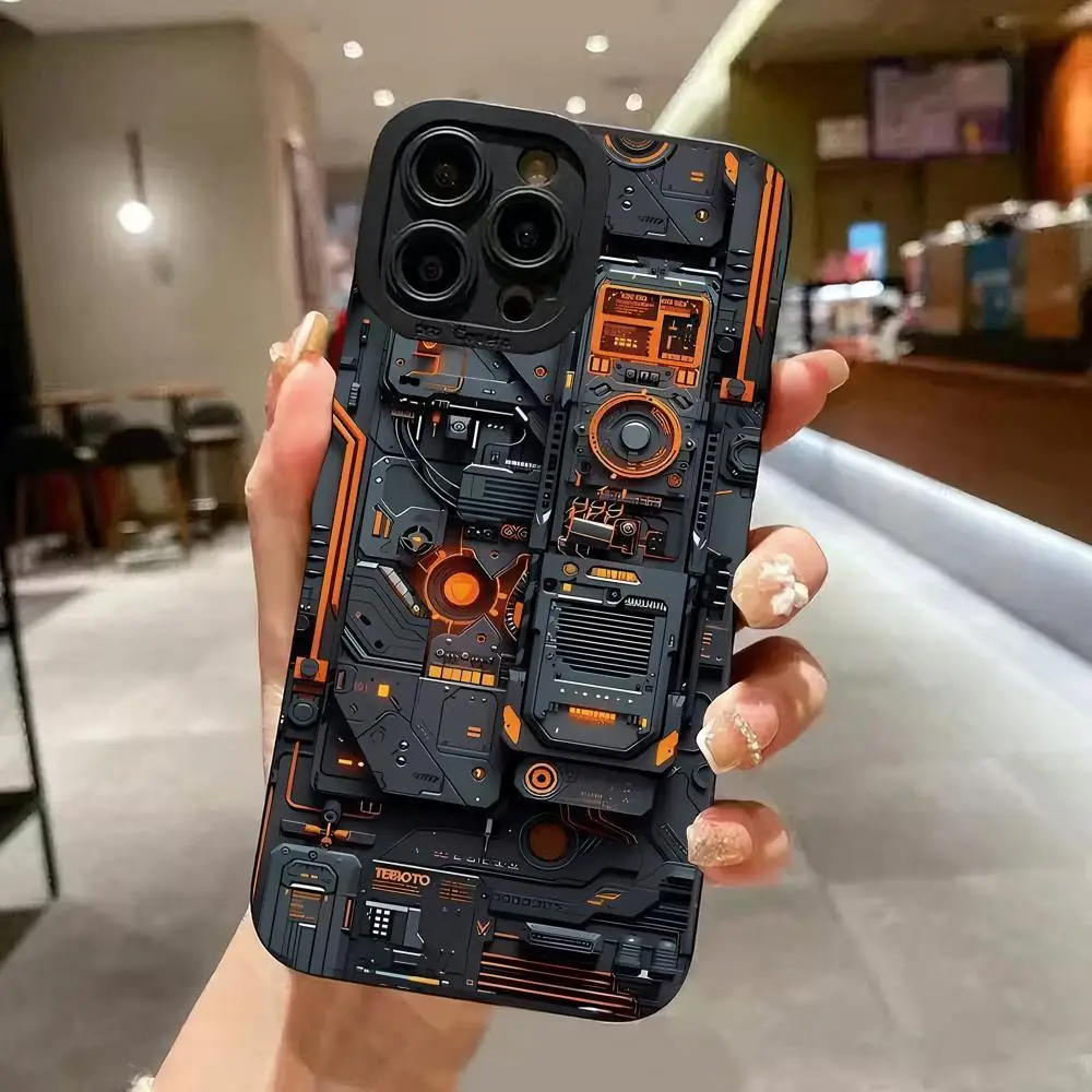 Mechanical plate pattern phone case suitable for iPhone 17 1