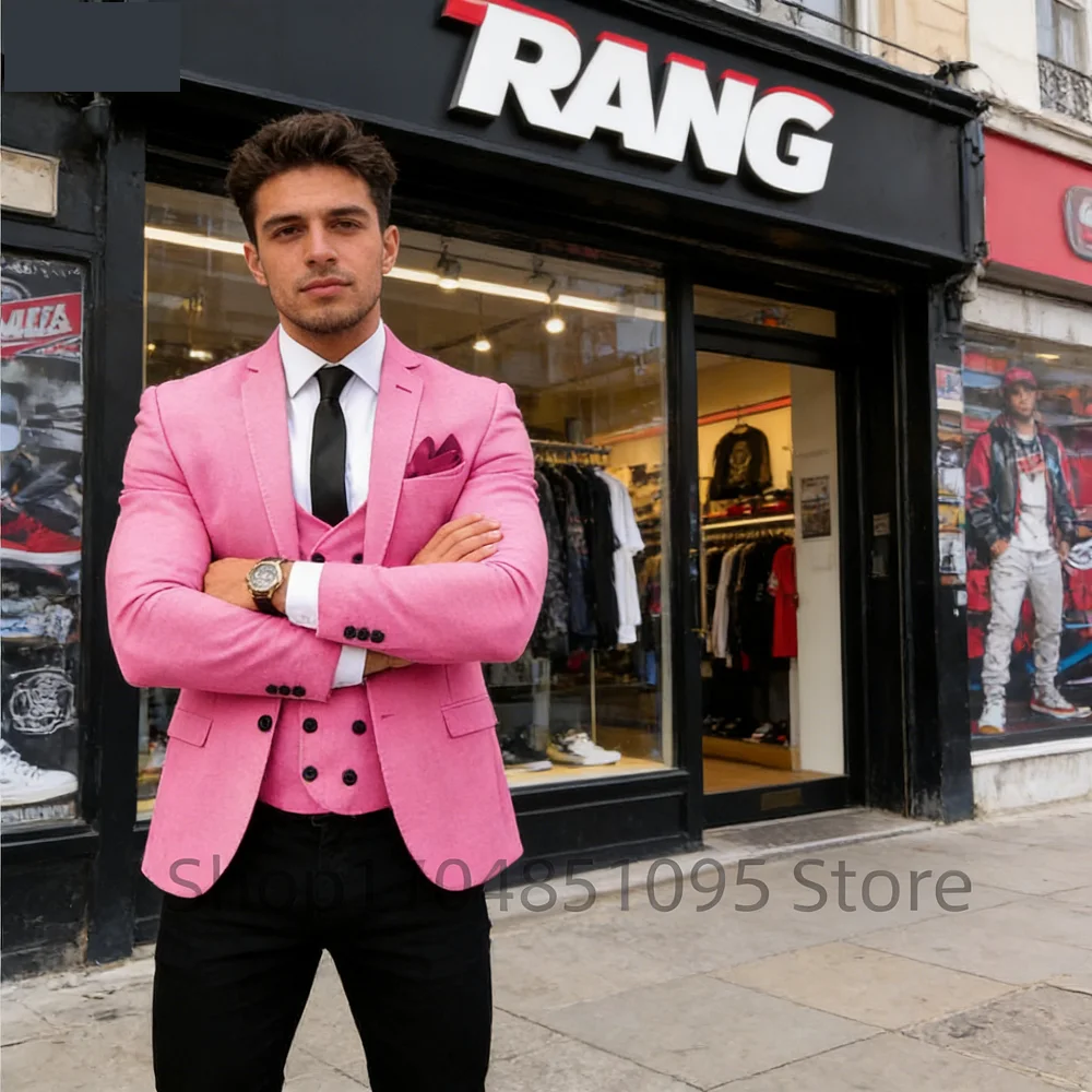 

Мужской модный коричневый костюм-тройка приталенного кроя с пиджаком, жилетом и брюками — повседневная одежда для свадьбы, выпускного, деловых встреч, торжеств и для жениха