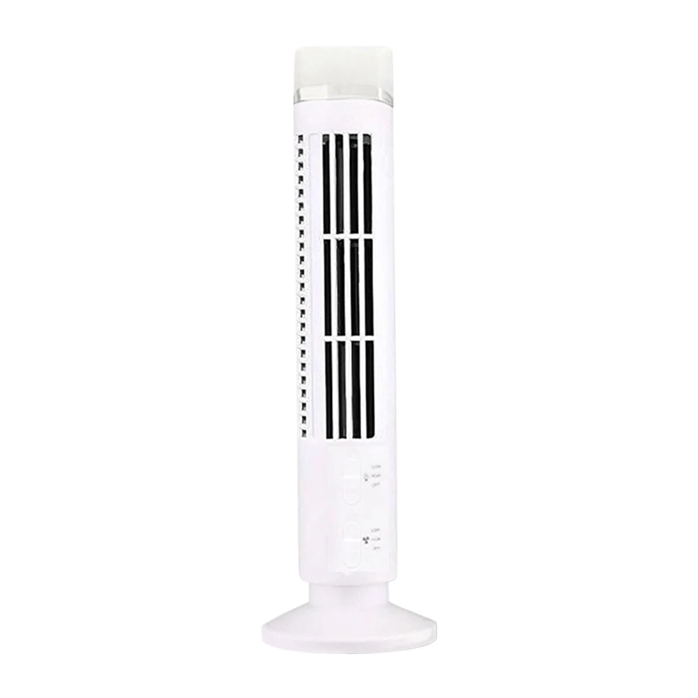 LED Mini Air Conditioner Vertical 2 Gear Speed Multifunctional Air Cool Portable Bladeless Electric Fan for Living Room Bedroom