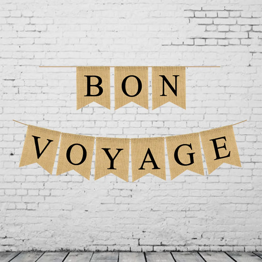 

Fishtail Flag Reusable Banner Burlap Linen Dovetail Travel Theme Party Decoration Garland Supplies Premium Material