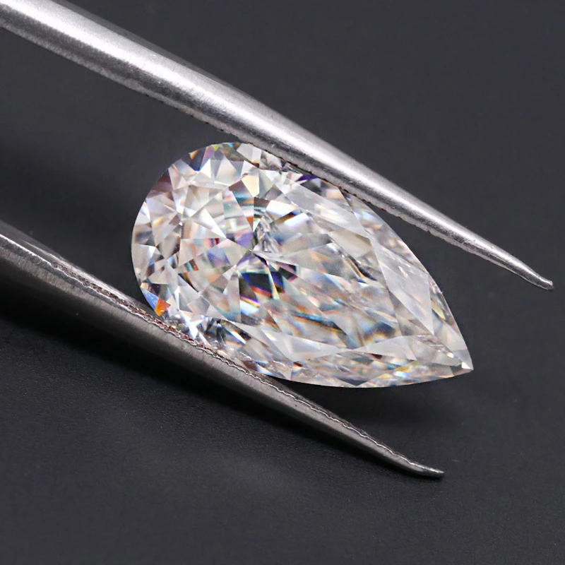 

Pear-shaped Ice Flower Cut Moissanite Loose Stone White Moissanite from Our Own Factory, Suitable for Inlaying into Jewelry Ring