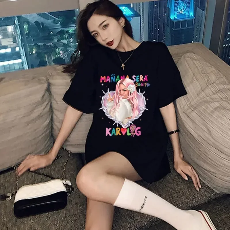 الرجال والنساء Bichota القطن س الرقبة تي شيرت ، المحملات قصيرة الأكمام ، قمم كاواي عارضة ، المتضخم الشارع الشهير ، قمم ، الصيف ، القاتل G ، Y2K