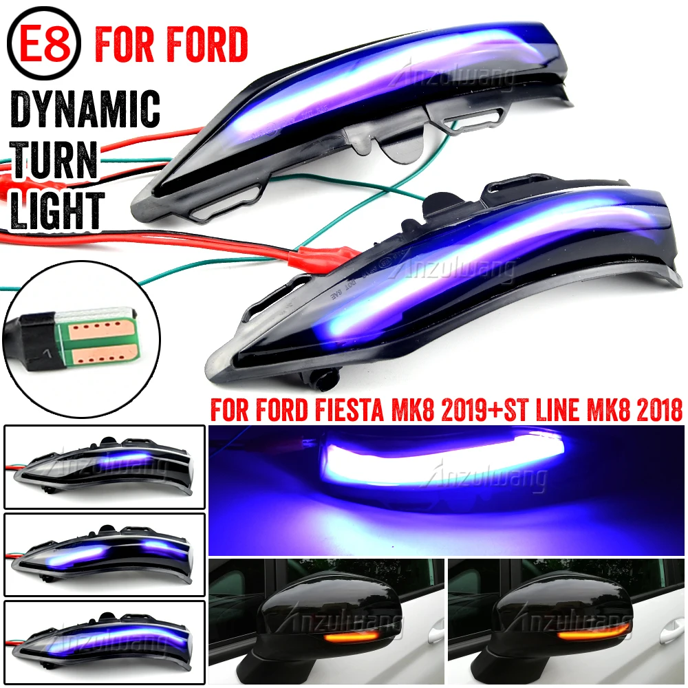 

2 Pieces Dynamic Blinker LED Turn Signal Lights Side Mirror indicator for Ford for Fiesta MK8 19+ Mk7