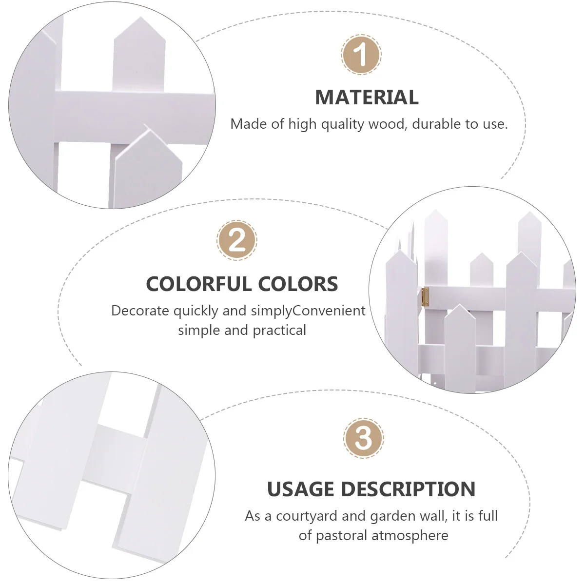 

1Set Wood Fence Professional Uneven Patio Decorative Lawn Edge Xmas Tree Fence Miniature Landscape Garden Border