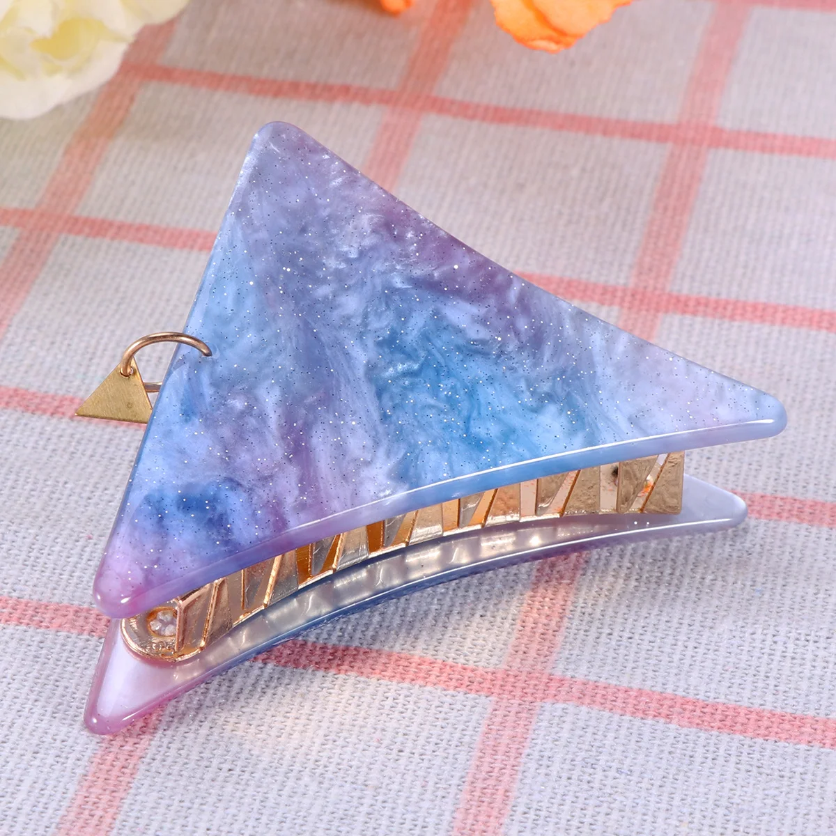 

1pc Acetic Acid Claw Large Triangle Clip For Women Elegant Hair Accessory Strong Grip Styling Tool Hair Care