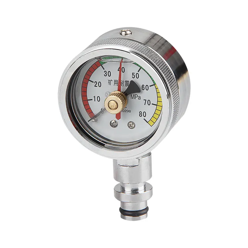 

Mine Double Needle Pressure Gauge BZY60 80MPa DN10 KJ10 Coal Mine Bracket Shock-resistant Double Needle Pressure Gauge