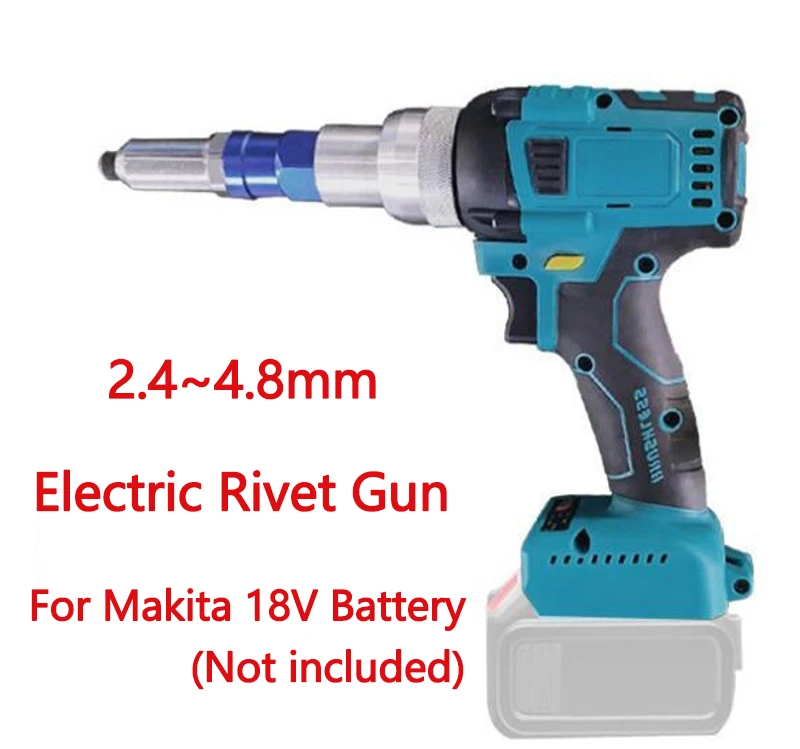 Электрический пистолет для заклепок и гаек для Makita, батарея 18 В, 2,4-4,8 мм, бесщеточная дрель, вставка, автоматический клепальный инструмент, отвертка, электроинструмент