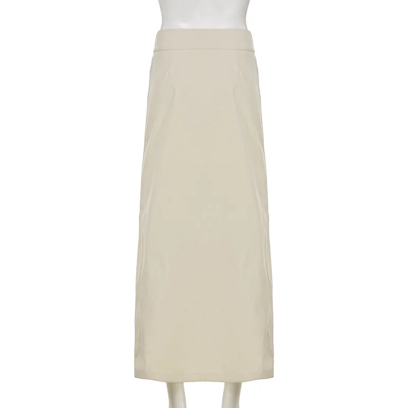 SKMY Temperament Commuting Style Irregular Folds Twisted Loose Skirts Fashion Solid Color Women Sexy Split Elegant Long Skirts