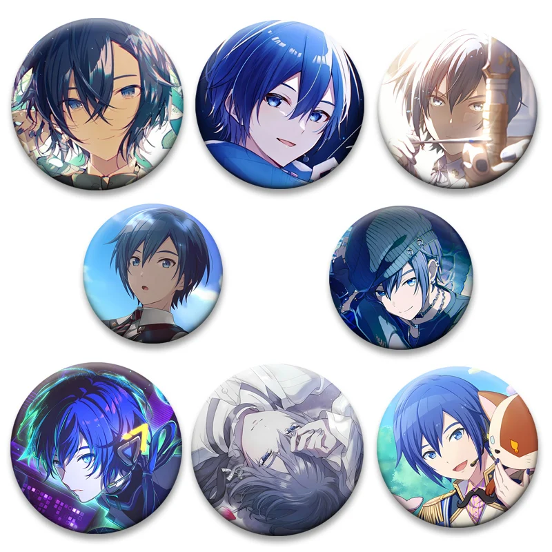 32/44/58mm bonito personagem dos desenhos animados crachá cantor virtual broche na mochila acessório projeto pjsk pinos redondos para presente de jóias