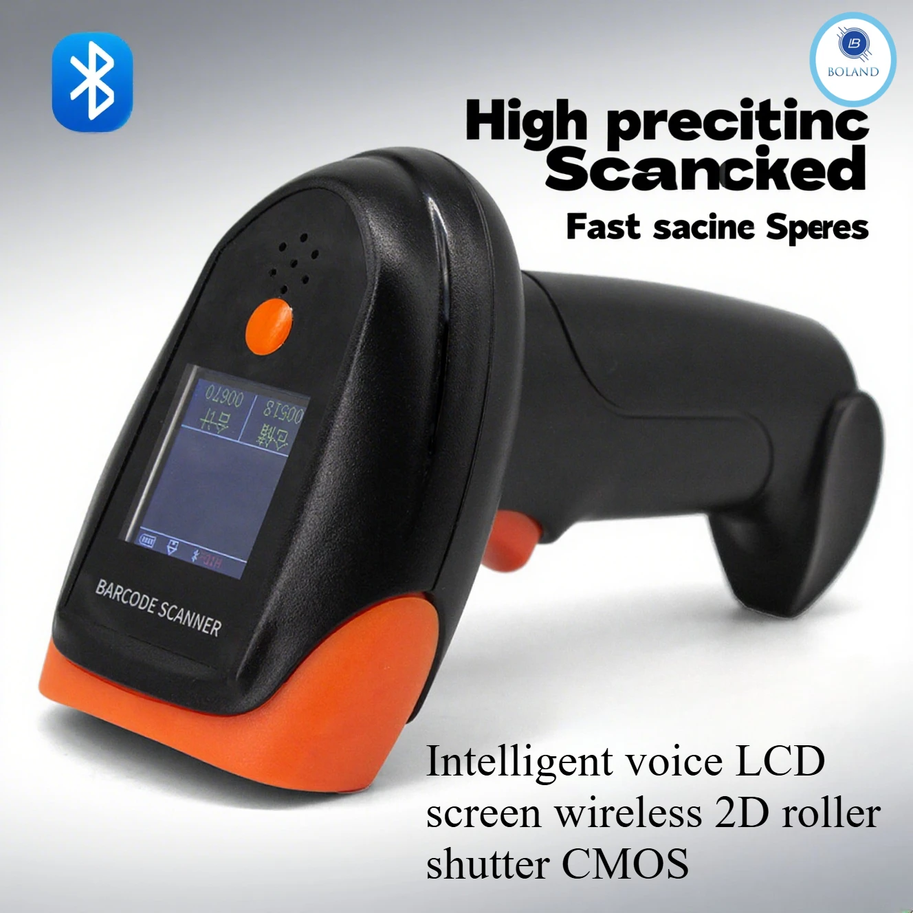 

1D 2D сканер штрих-кода Bluetooth Bar QR Code Scanner Интеллектуальное голосовое портативное сканирование для супермаркетов, логистических продуктов