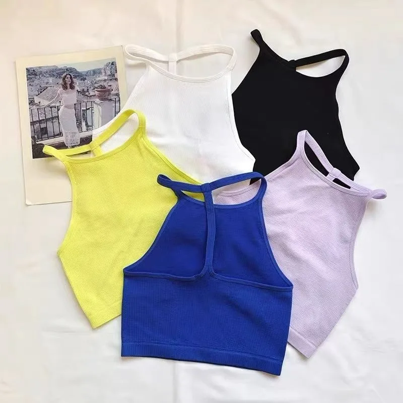 Summer Girls Vest Sling Baby Foreign Style Children's Personality Trendy Brand Korean Version Solid Color Neck Outer Wear Inner