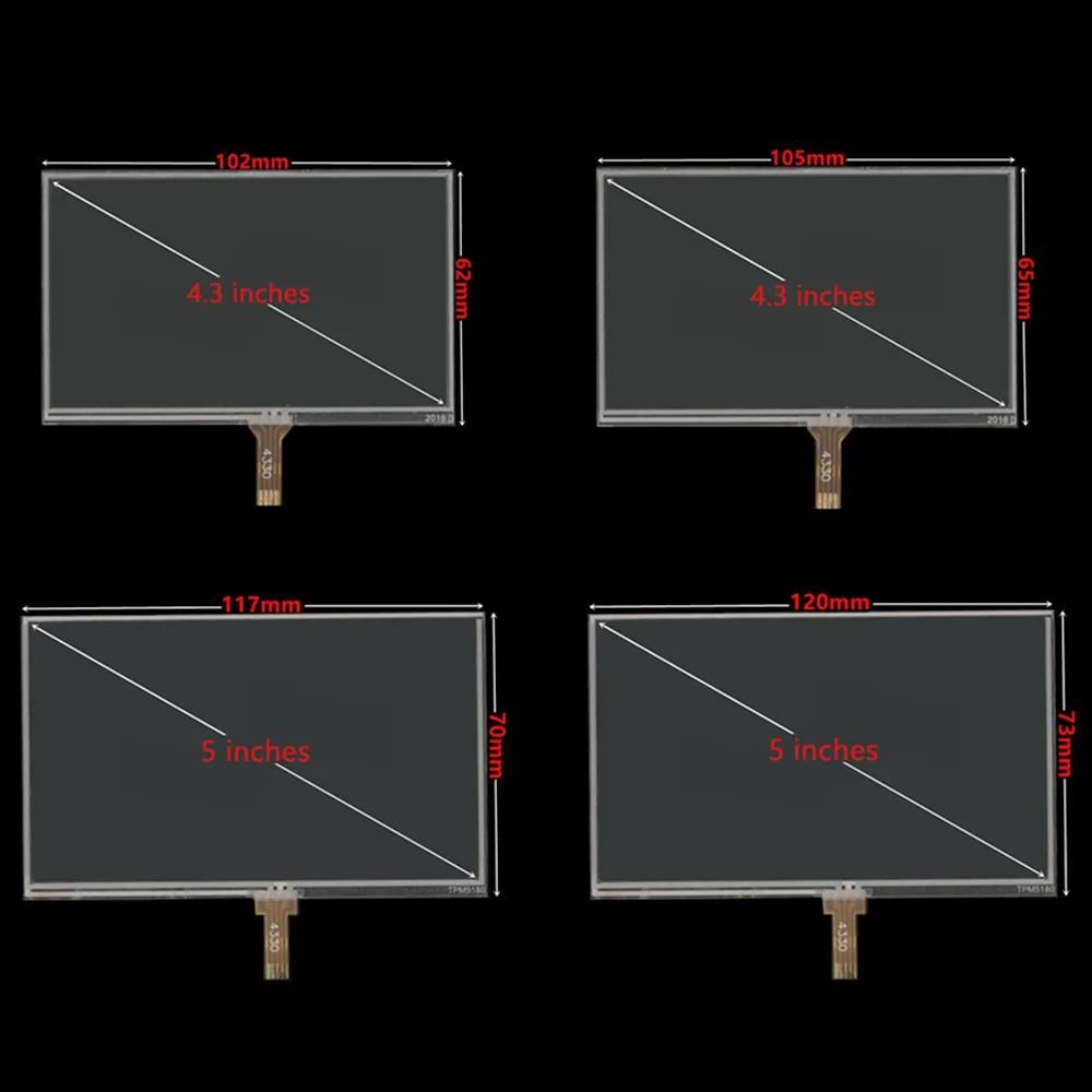 

4.3/5 Inch Universal Resistance Digitizer Touch Screen Panel Glass For GPS Navigation MP3 Replacement Parts