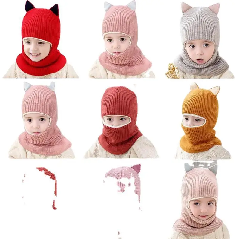 Winter children\'s hats, girls, boys, autumn and winter hats, cute, thick, warm, baby, face, earmuffs