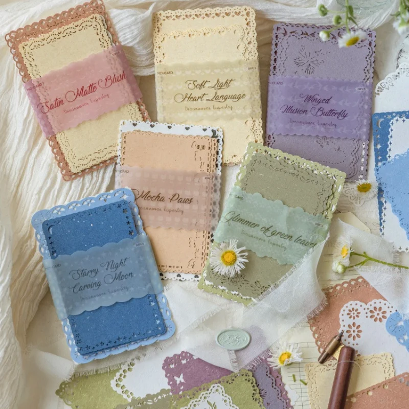 

10sheets Vintage Floral Lace paper Scrapbook Materials DIY Photo Album Collage Journalling Creative Stationery Material paper