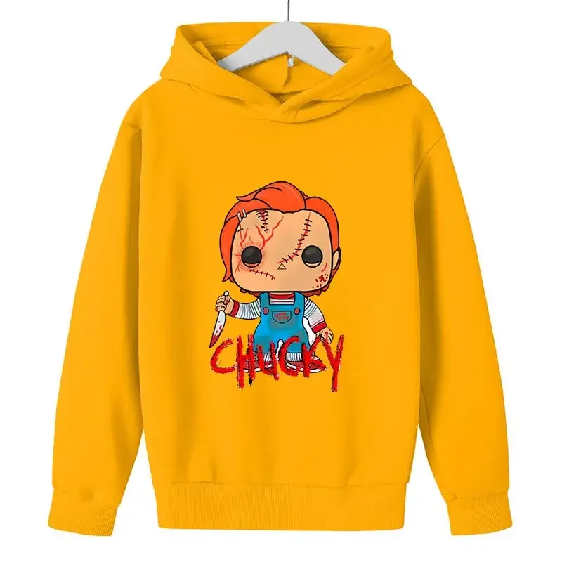 Cartoon Print Chucky- Children hoodie Kids fall Funny long sleeve Boys/Girls Tops pullover 4 5 6 7 8 9 10 11 12 13 14 Y