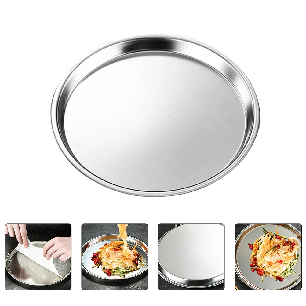 

Stainless Steel Cold Dish Plate Food Tray Snack Serving Pastry Cookie Cake Dinner Fruit Skin Utensils Set