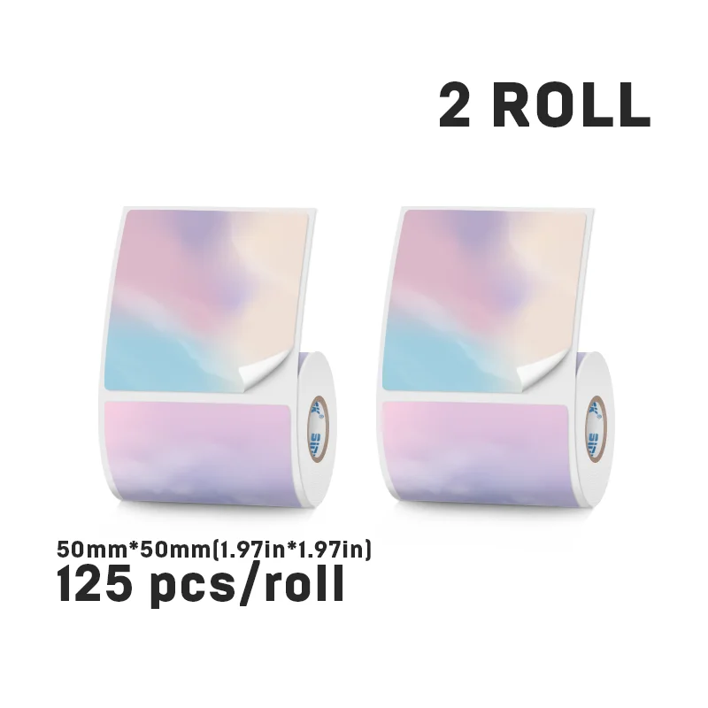 SINMARK 2 Rollen bunter Etikettenaufkleber für tragbare Thermodrucker SK58, selbstklebendes Papier, unterstützt Phomemo M110/M200-Drucker – Detail 9