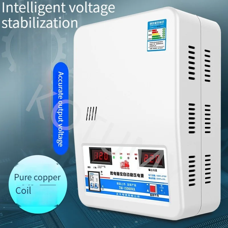 Voltage Stabilizer 220v Automatic Household High-Power 20kw Air Conditioner Special Dual Screen Digital Display Voltage Regulato