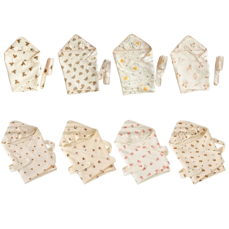 G2TD ผ้าห่มผ้าฝ้ายนุ่มและระบายอากาศได้ดีทารกแรกเกิดที่ได้รับผ้าห่มห่อตัวเด็ก