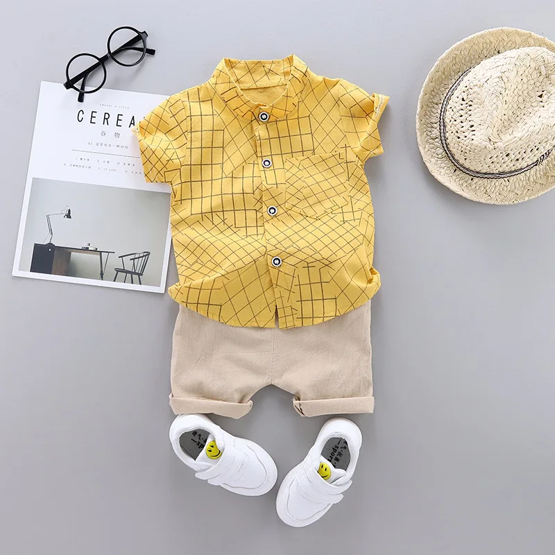 2024 Summer Casual Clothes Fashion Baby Boy\'s Suit Set Top Shorts 2PCS Baby Clothing Set For Boys Infant Suits Kids Clothes