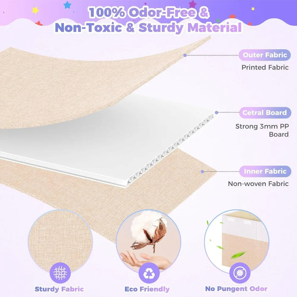 صندوق تخزين ألعاب كبير ومتين مع غطاء، صندوق منظم قابل للطي لألعاب الأطفال والألعاب #4