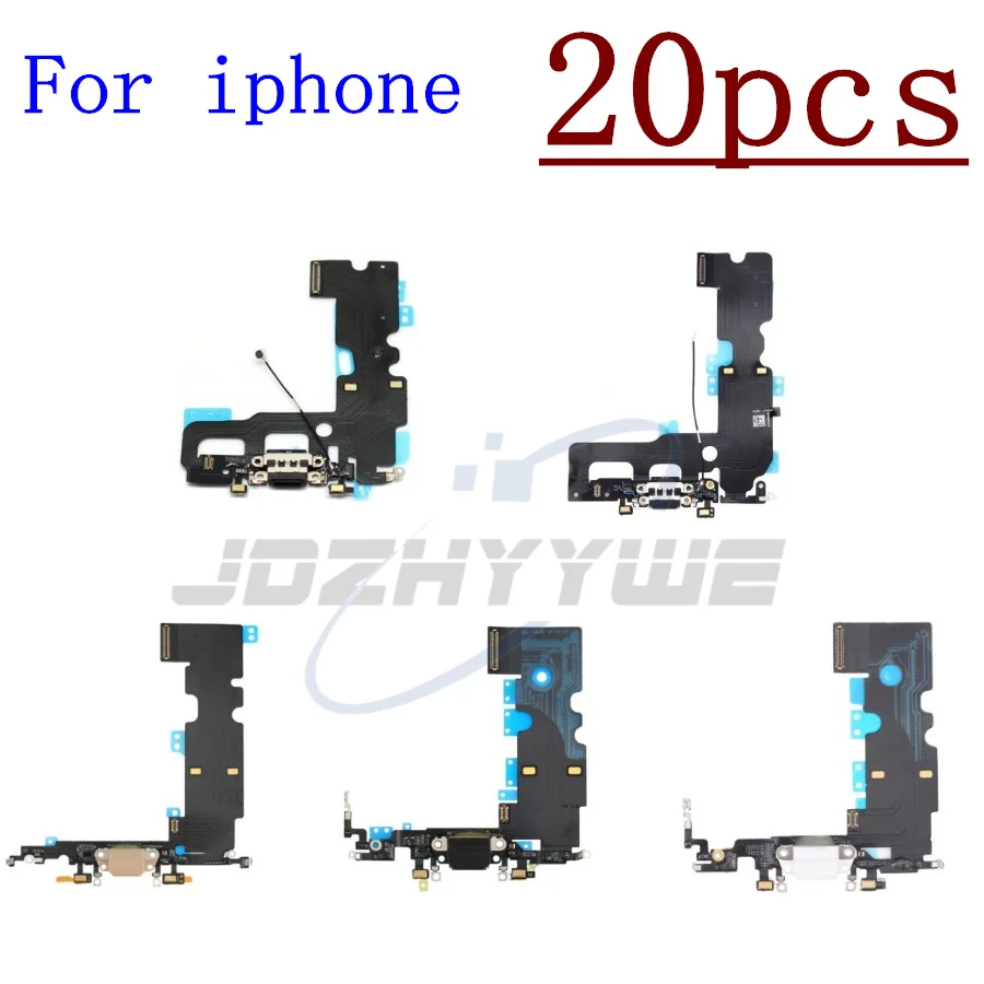 

20Pcs USB Charging Charger Port Flex Cable For iPhone 7 8 Plus SE 2020 Dock Charger Connector With Microphone Flex Replacement