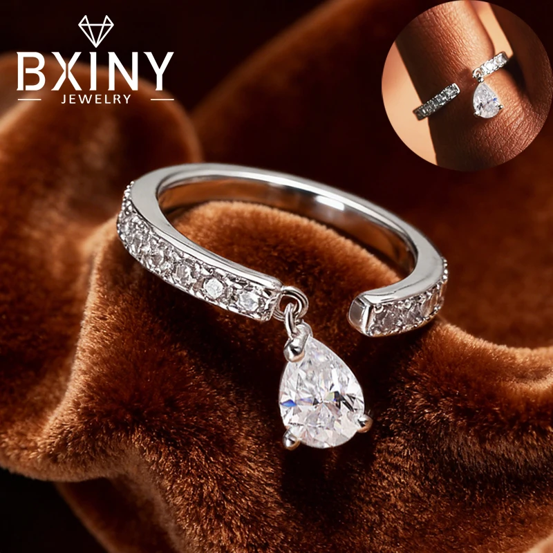 bxiny-05ct-poire-coupe-tout-moissanite-bague-s925-argent-pour-les-femmes-gland-goutte-d'eau-diamant-bande-ouverte-cadeaux-bijoux-avec-certificat