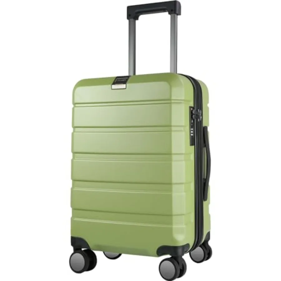 

20-Inch Green Hardside Expandable Carry On Luggage with Spinner Wheels Built-in TSA Lock Durable Suitcase Rolling Luggage with