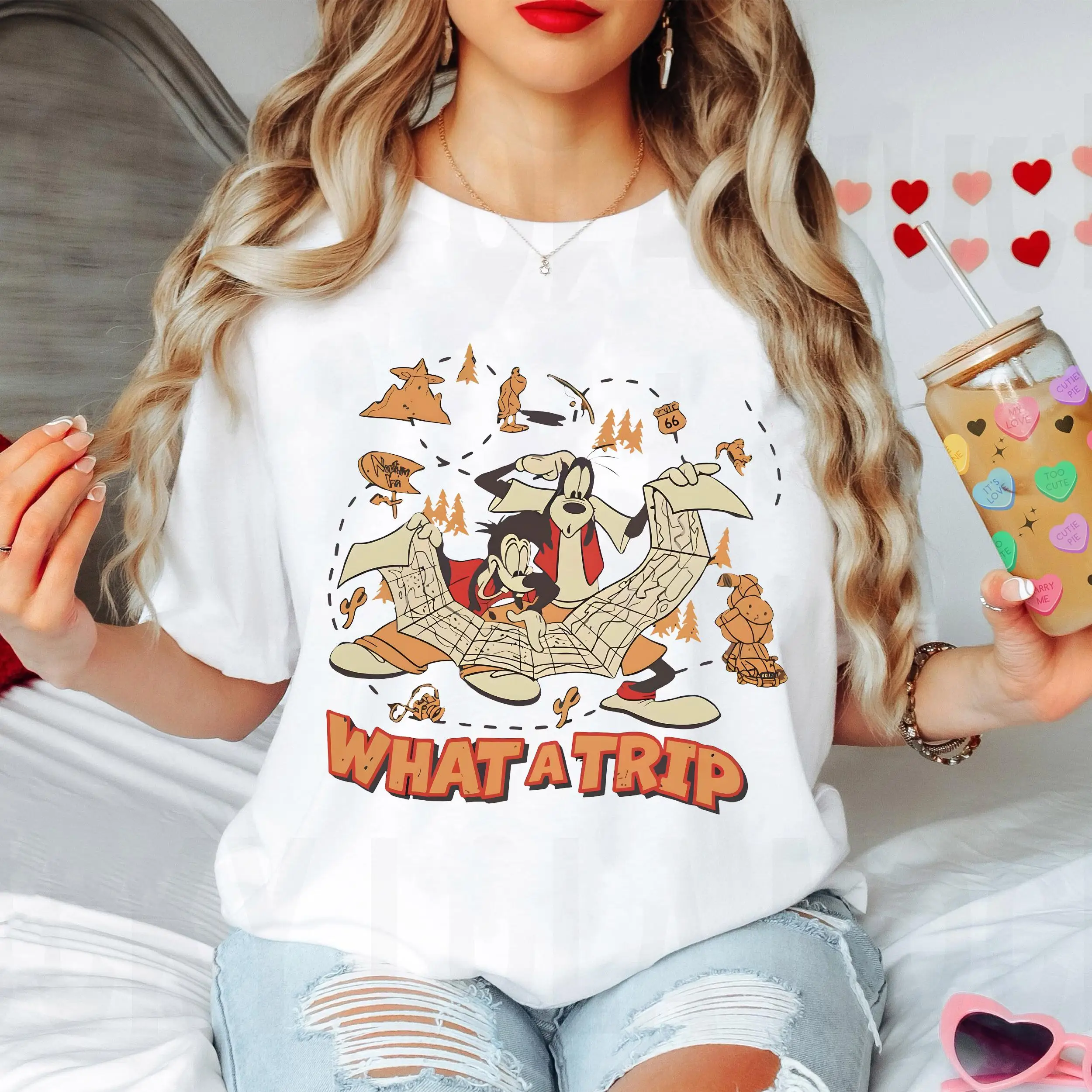 

Рубашка в стиле ретро Max Goof And Goofy What A Trip Футболка с фильмом Disney A Goofy на 30-летие