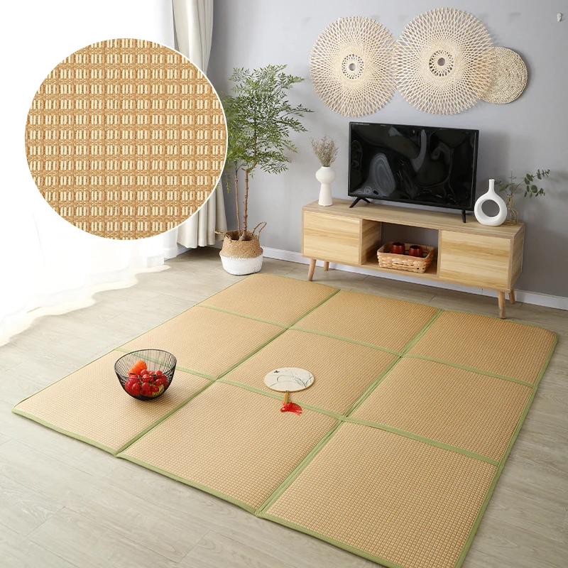 Tapis hypothécaire ami en Bambou Tissé de Style Japonais, Accessoire Pliable pour Salon, oral et, Chambre à Coucher, délégations, Baie Vitrée