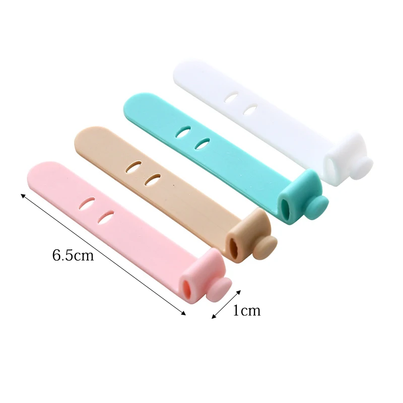 4Pcs Mobile Phone Cable Winder Earphone Clip Charger Cord Organizer Management Silicone Wire Cord Fixer Holder Cable Belt