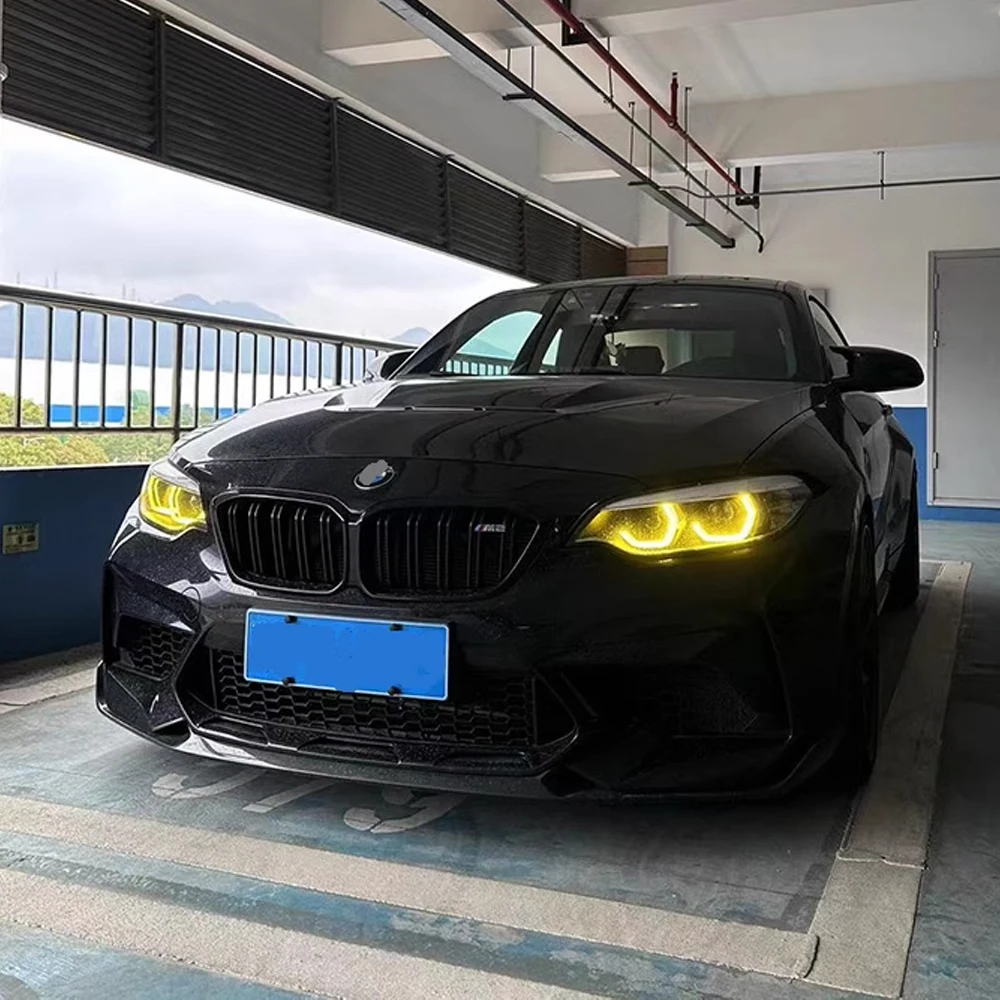 Zitronengelbe drl engel augen für bmw m2 f87 m2c csl 2 serie led borads tagfahrlichter