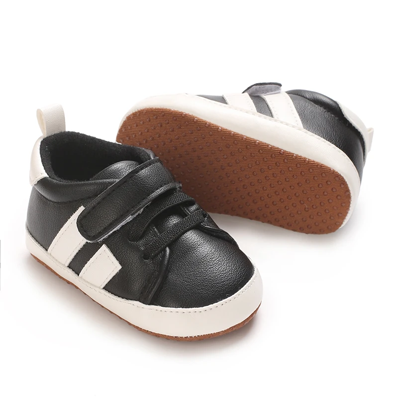 Spring and Autumn Style White Shoes 0-1 Year Old Casual Sports Shoes Soft Soled Baby Walking Shoes Striped Baby Walking Shoes