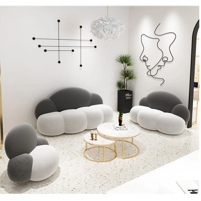 Nordic heterosexual sofa cloud simple modern small double fabric clothing store bridal shop beauty salon homestay