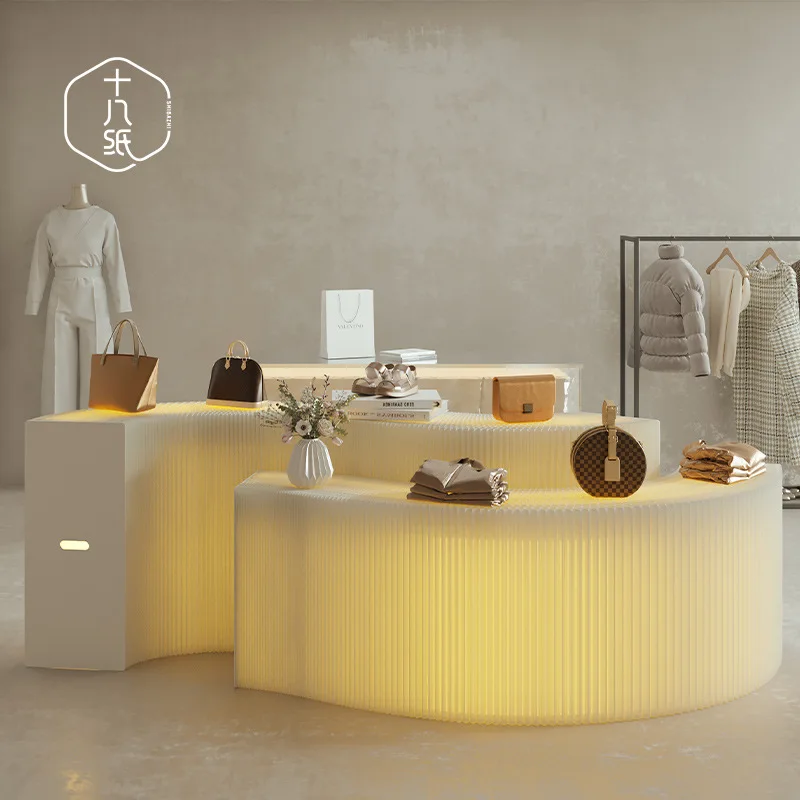 

18-Paper Figure Display Cabinet Shelf Cosmetics Display Shelf Sample Luminous Pr