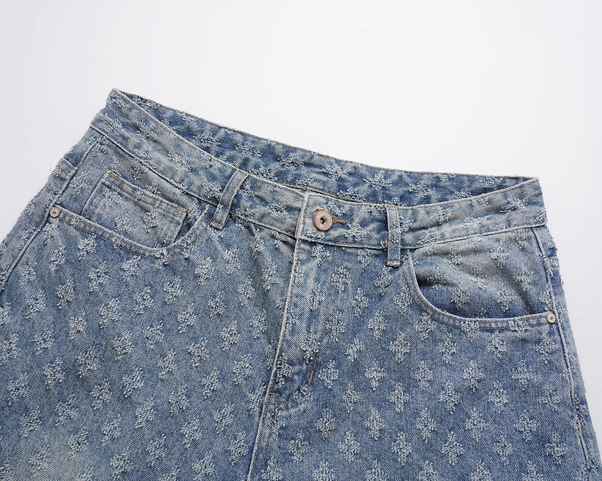 Pantalones vaqueros holgados azules lavados Vintage desgastados Harajuku para hombre, pantalones vaqueros holgados informales rasgados rectos, pantalones vaqueros de gran tamaño