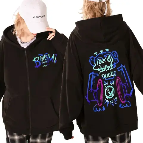 Arcane Jinx Pure Zip Up 후드 디자이너 남성 스웻 셔츠 그래픽 프린트 Anime Street 남성 의류 Y2k Clothes