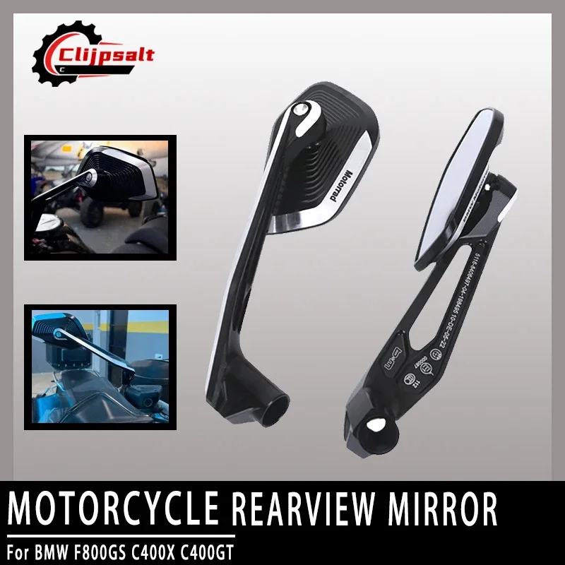 

Motorcycle Side Rearview Mirror For BMW F800GS C400X C400GT Aluminum Adjustable Rear View Mirror Motorbike Accessories