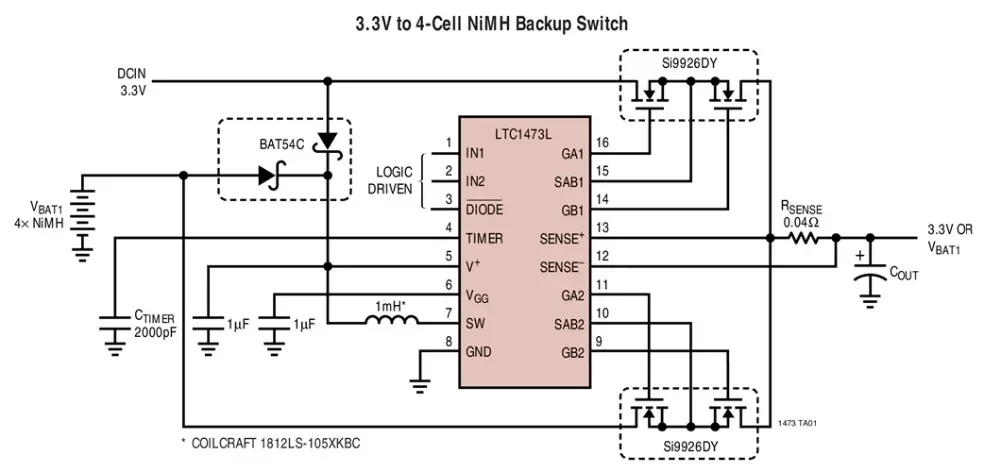LTC1473LCGN LTC1473 - Controlador de interruptor PowerPath dual de bajo voltaje