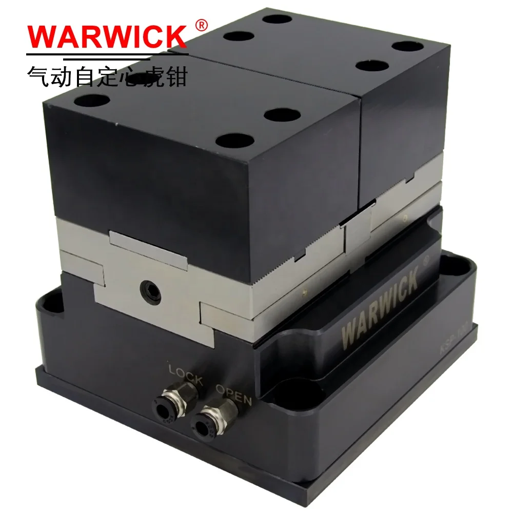 KSP-100 CNC Precision Clamping Force Blocks Pneumatic Air Vise Self-centering Rotary