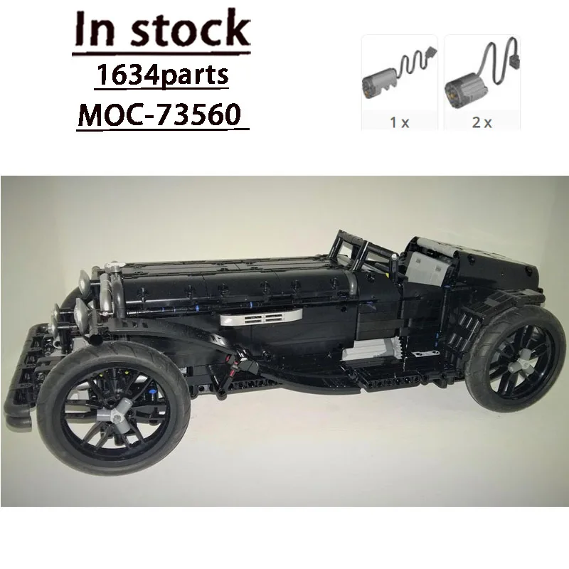Outdoor MOC-73560 New Black Global Travel Sports Car Building Blocks Model 1634Parts Birthday Custom Christmas Assembly Toy Gift