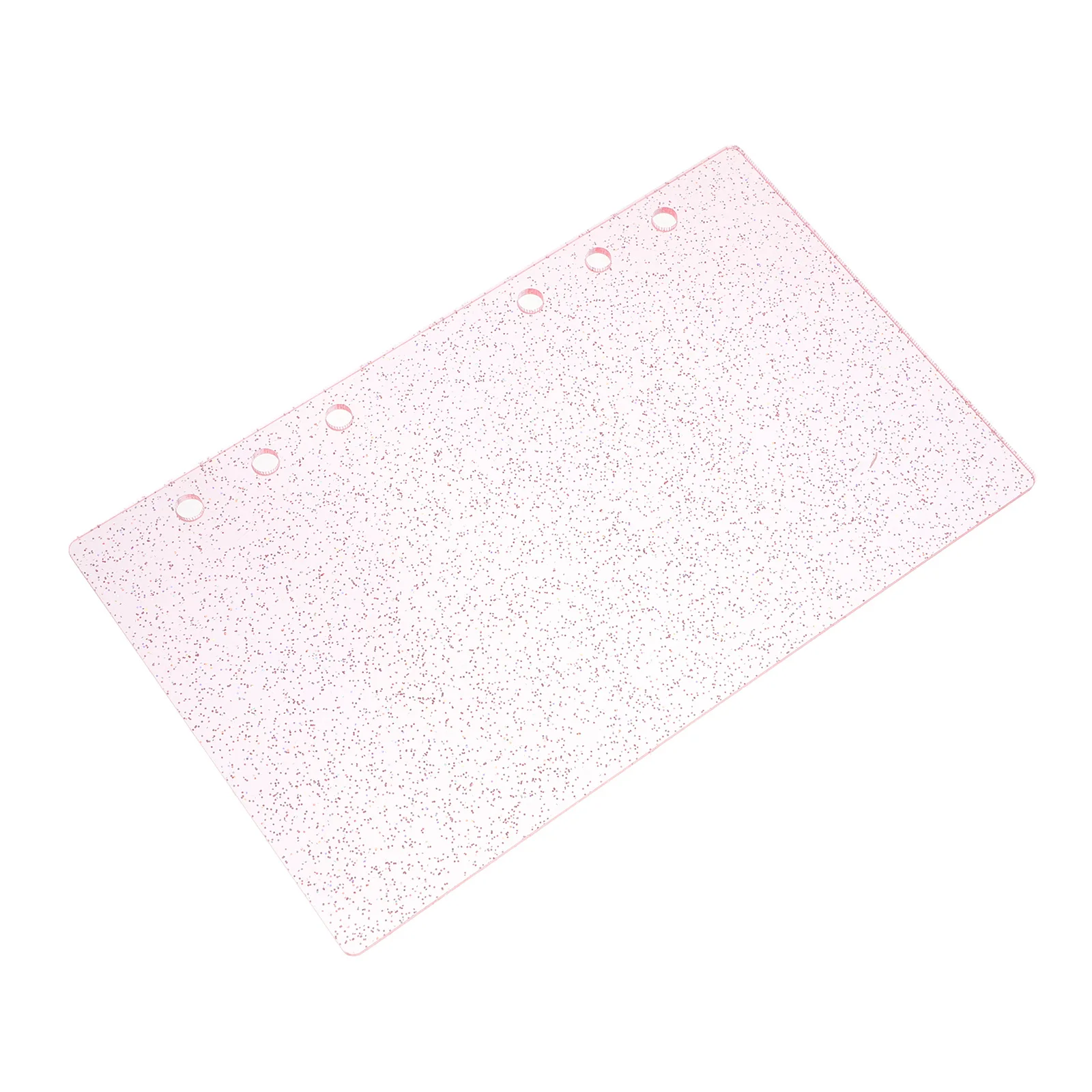

6-Holes Acrylic Notebook Cover A6 Glittery Semitransparent Binder Shell Decorative Planner Loose Leaf Journal Cover