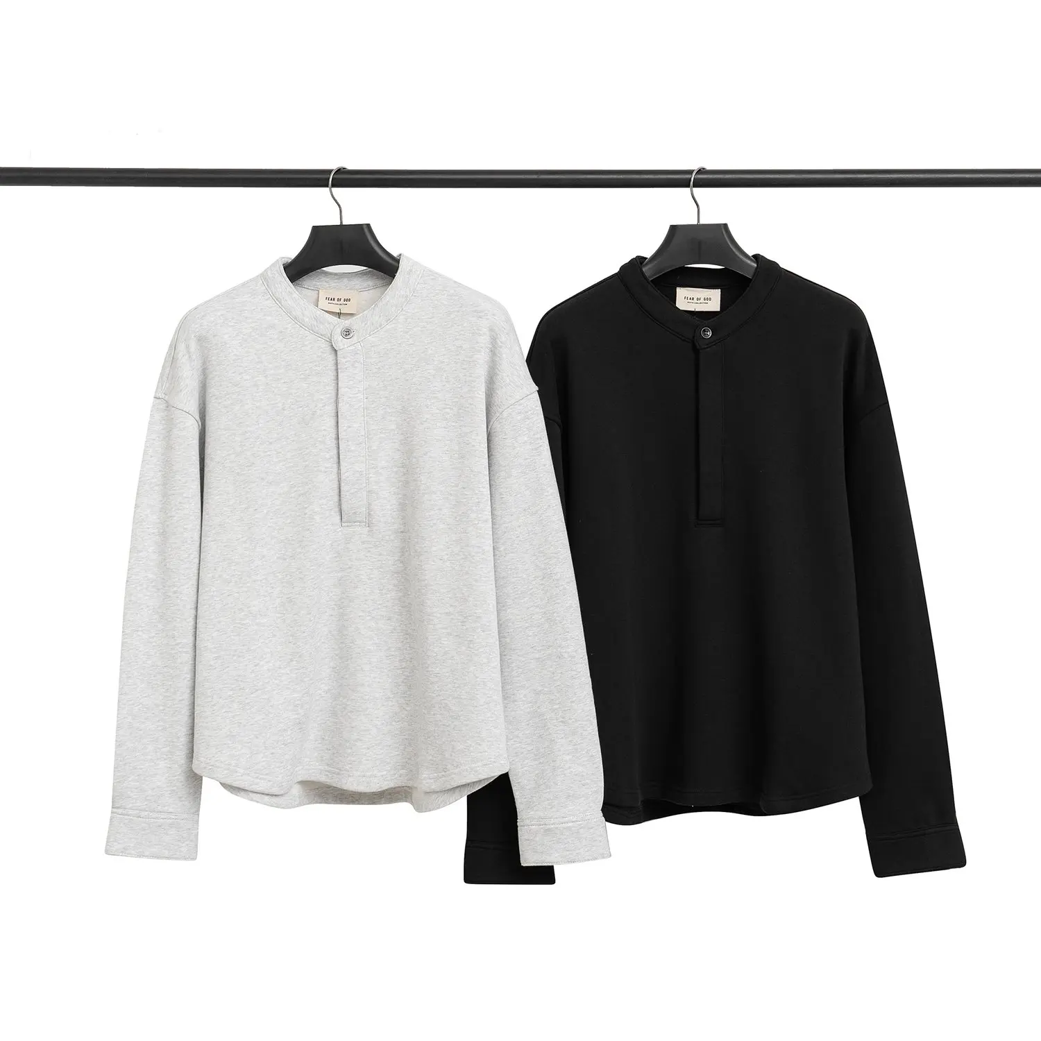 

FOG entials Seventh Season Loose Casual Henry Collar Sweatirt Youth Faion Winter Thiened Hoodie